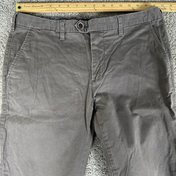 Ted Baker London Pants Mens 32x34 Brown Check Pattern Slim Straight Exmoor Chino - Picture 7 of 10